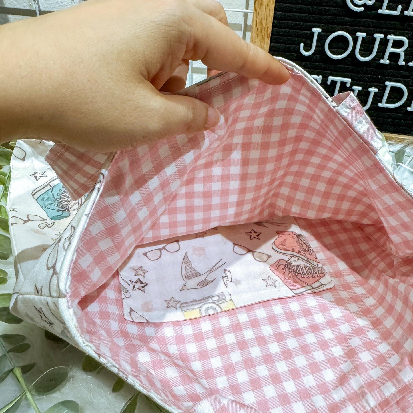 Pink Gingham Sneak and Snap