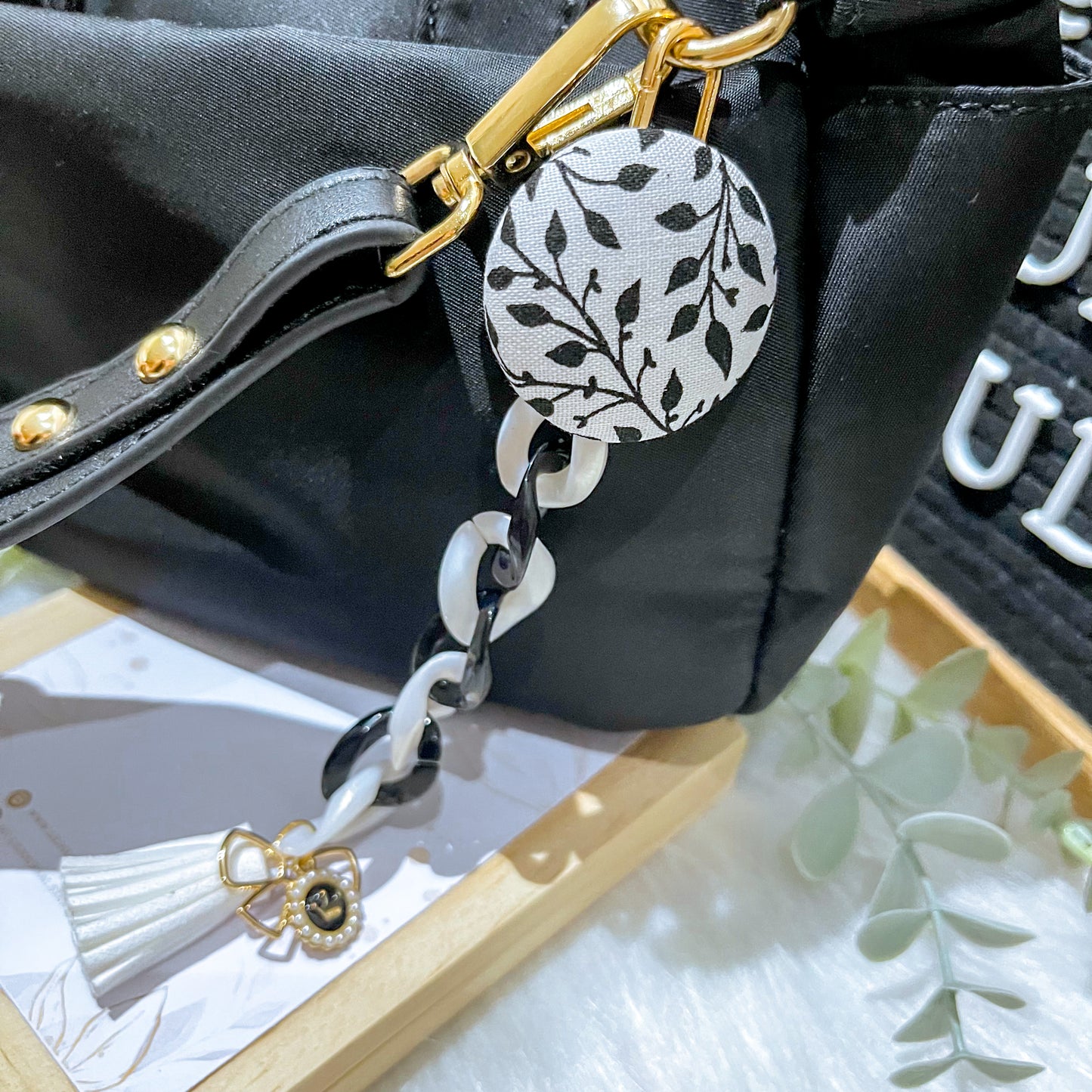 Key Charms - Classic Black & White