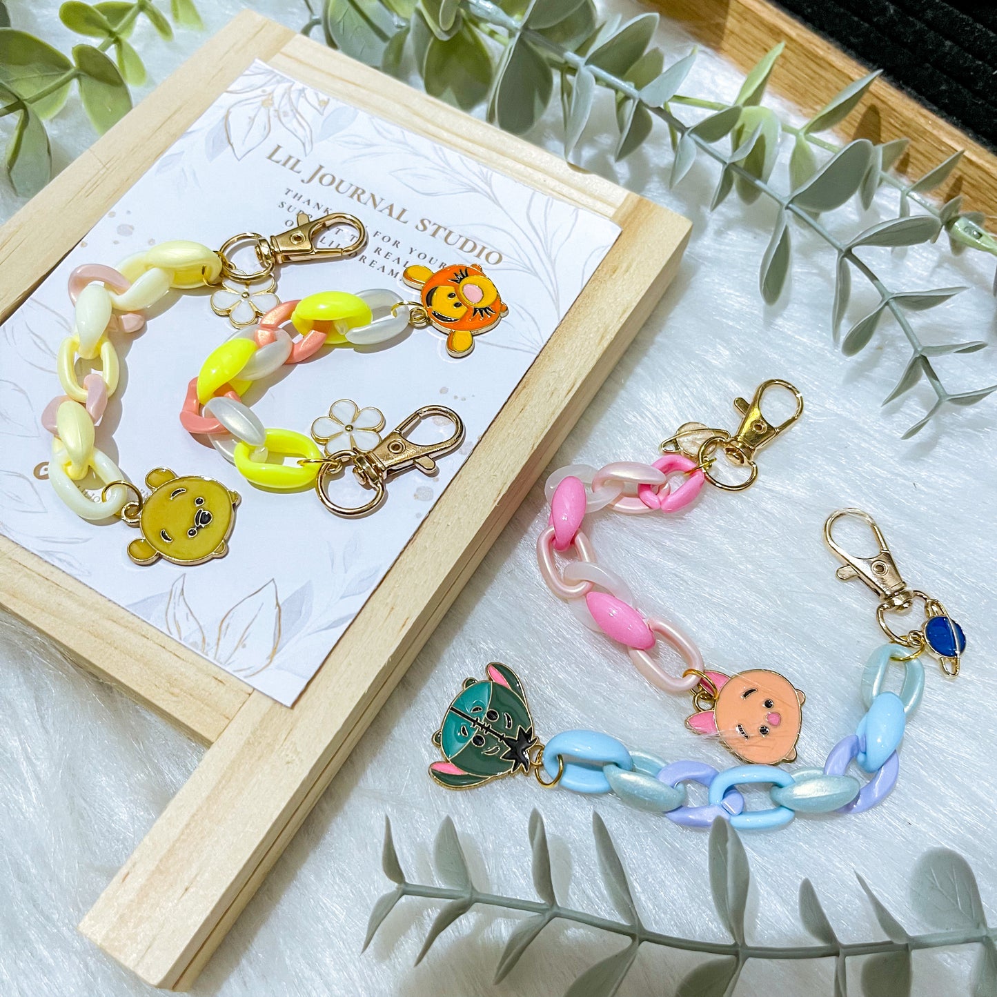 Dainty Key Charms - Pooh & Gang