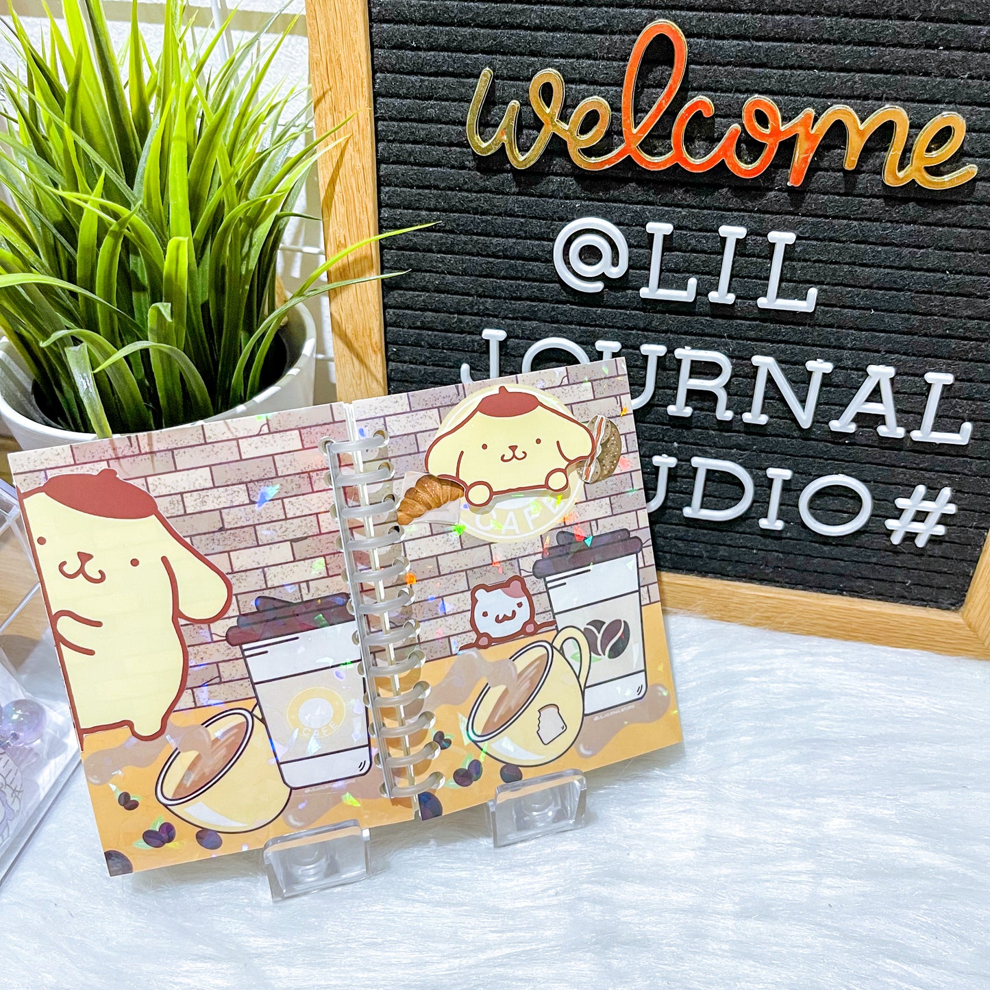 B7 Character Travel Notebook - Cafe (Nature) - Pompom Puri