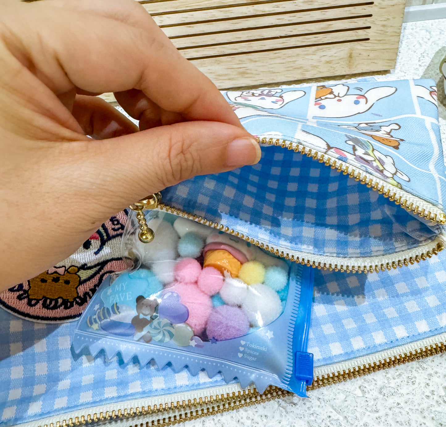 Sanrio Eye Candy Gingham Patch Pouch Set