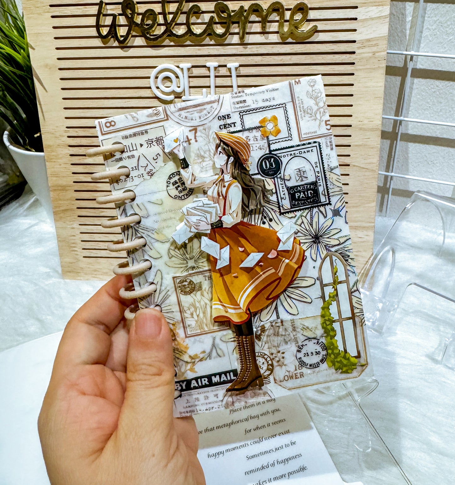 A6 Notebook + B7 Sticker Character Bundle ~ Classic Mail Girls