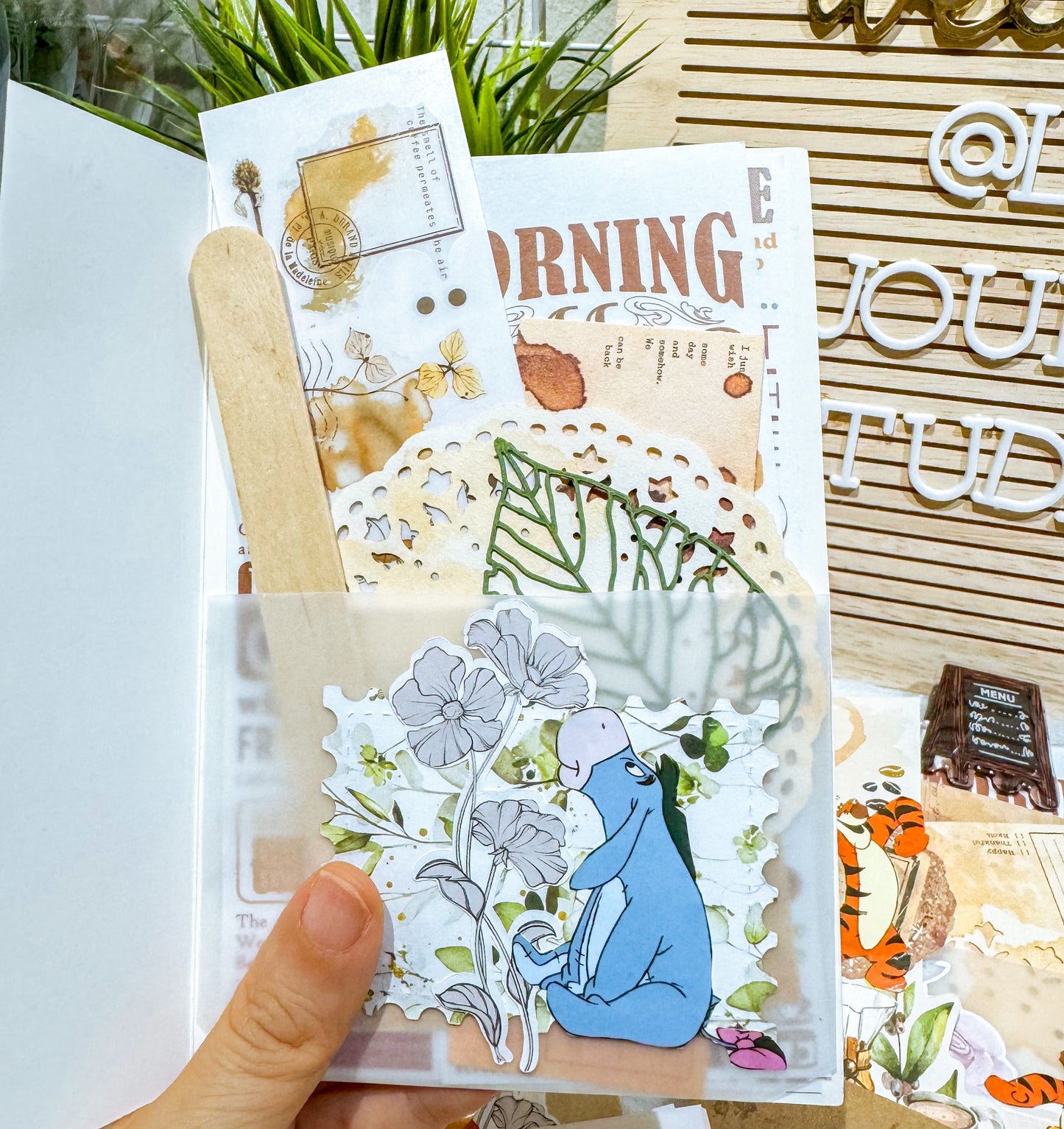*No Frills* Coffee Pooh Ephemera Kit