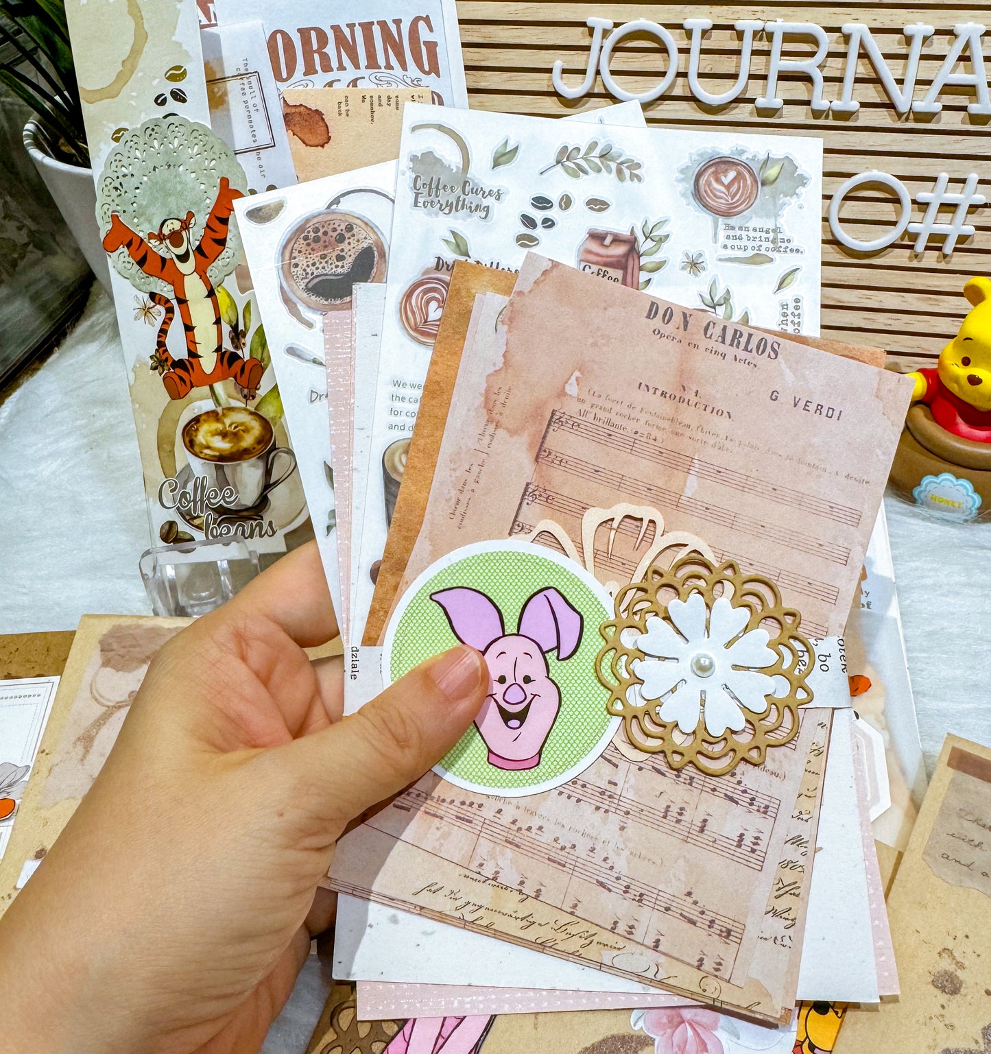 *No Frills* Coffee Pooh Ephemera Kit