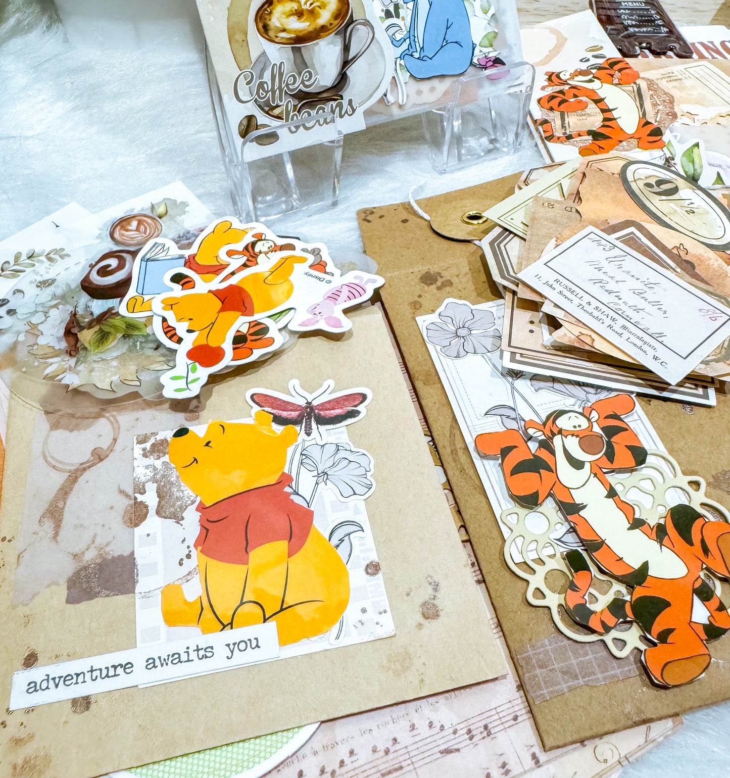 *No Frills* Coffee Pooh Ephemera Kit