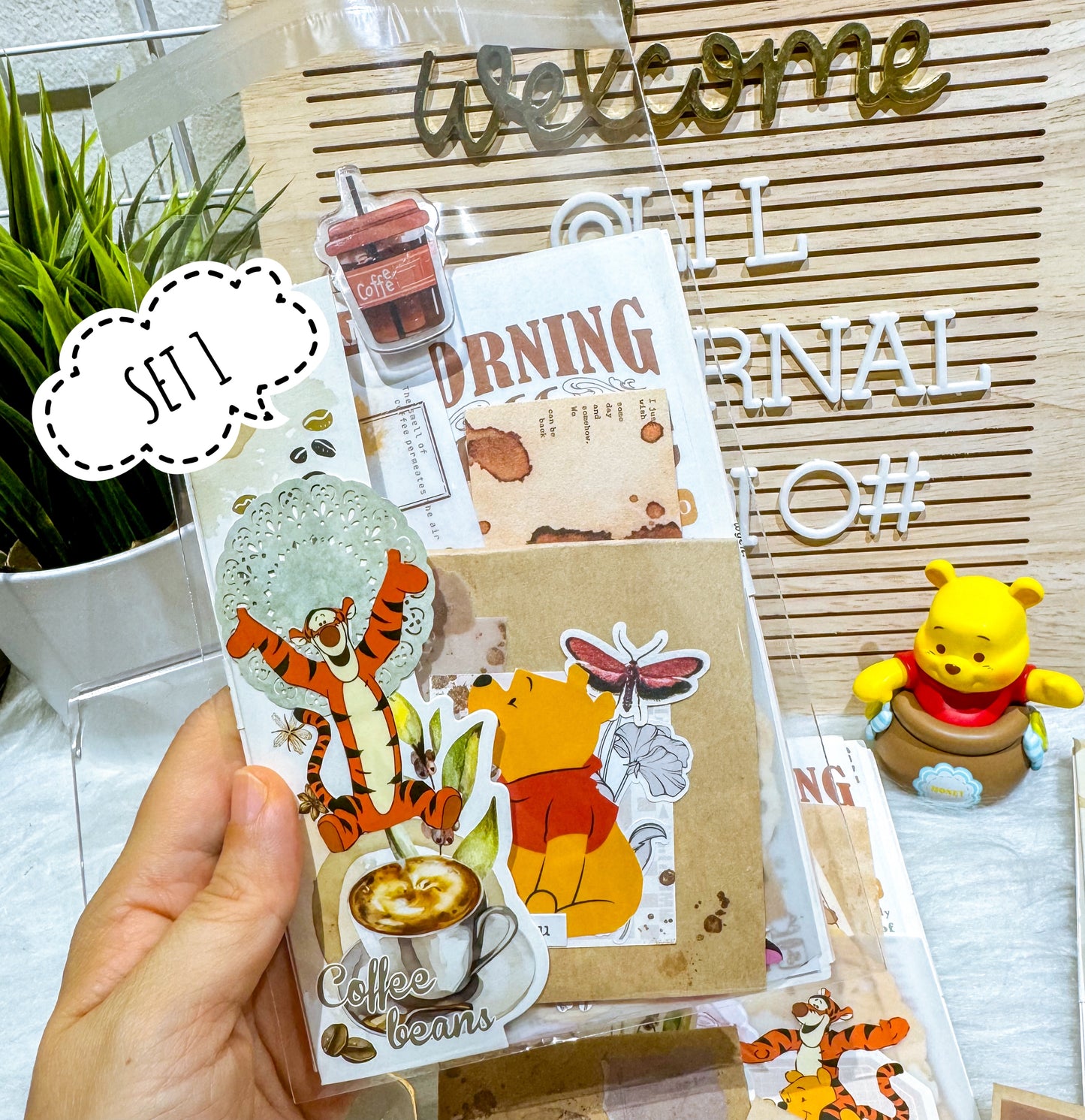 *No Frills* Coffee Pooh Ephemera Kit