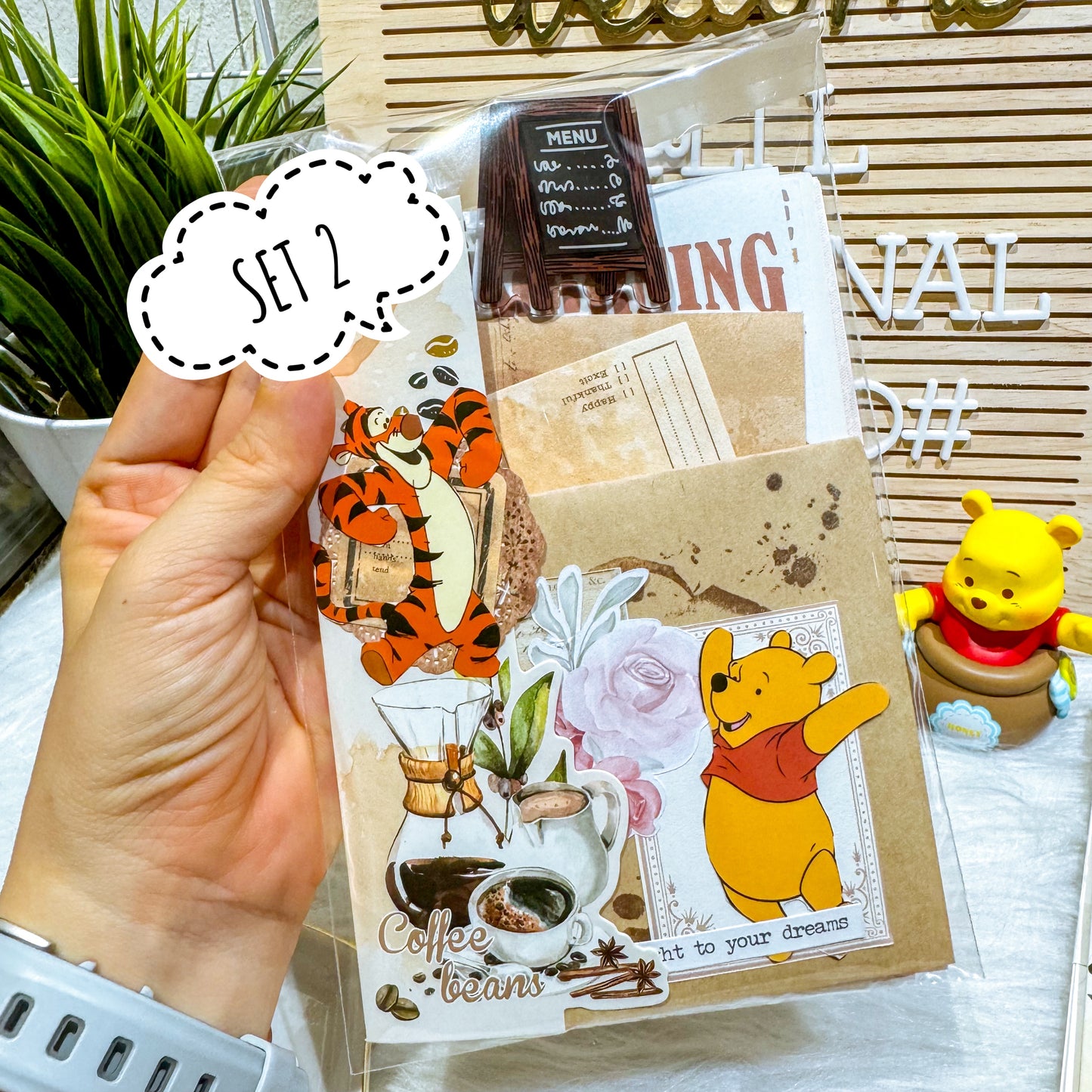 *No Frills* Coffee Pooh Ephemera Kit