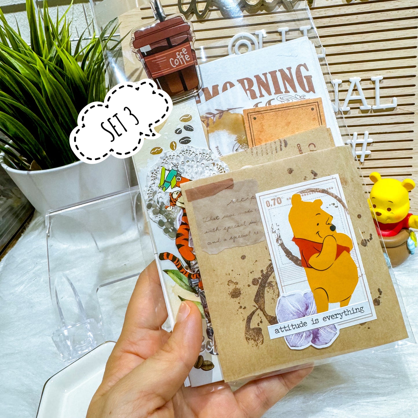 *No Frills* Coffee Pooh Ephemera Kit
