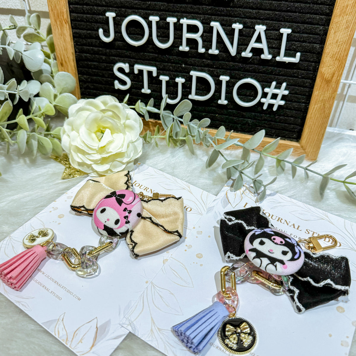 Key Charms - Big Bow Kuromi and Melody