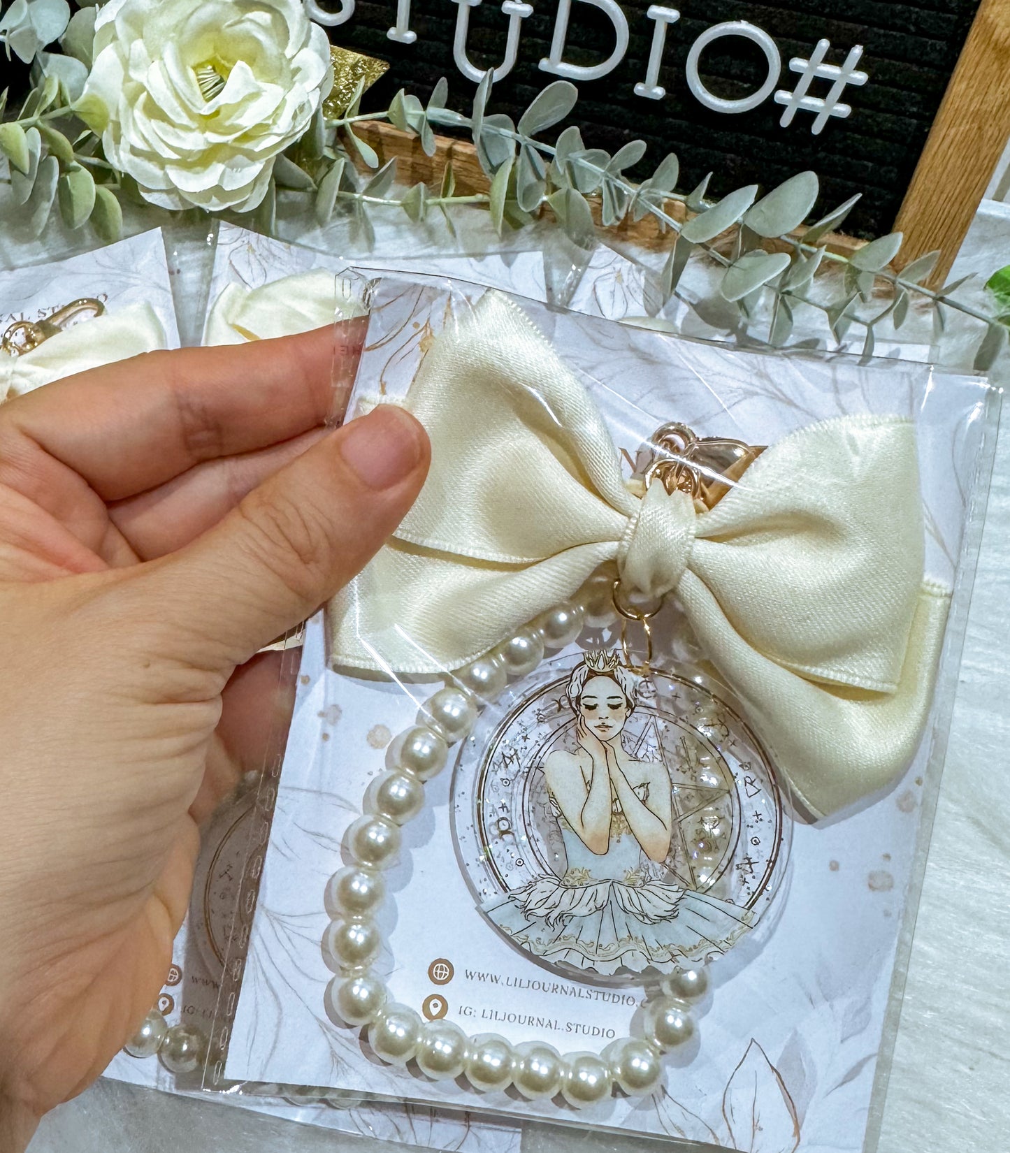 Key Charms - Big Bow Elegant Ballerinas