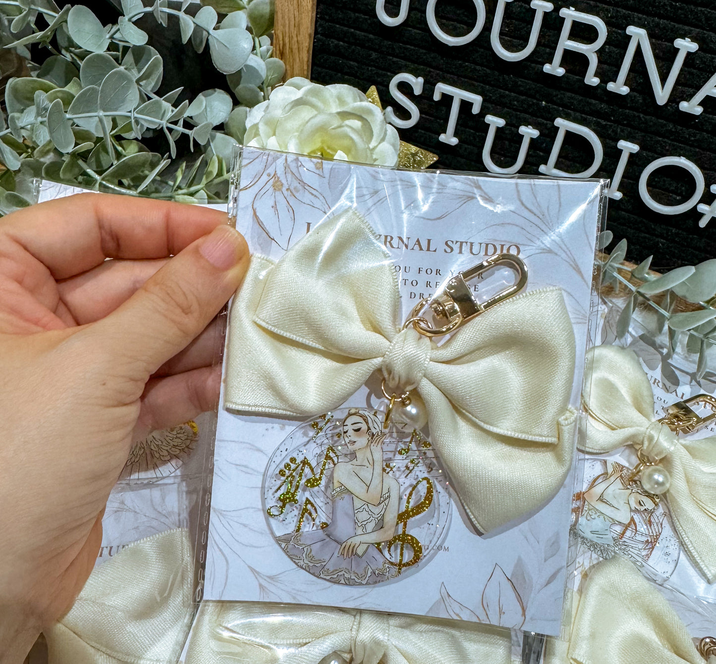 Key Charms - Big Bow Elegant Ballerinas