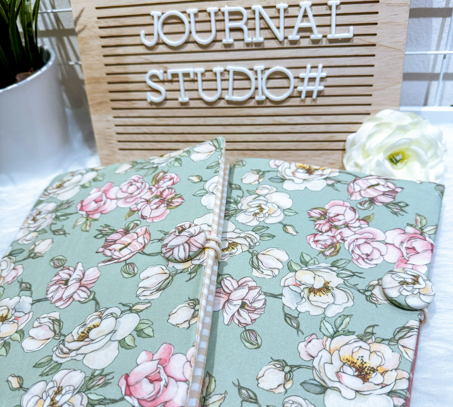 A5 Fabric Notebook - Rose Bloom