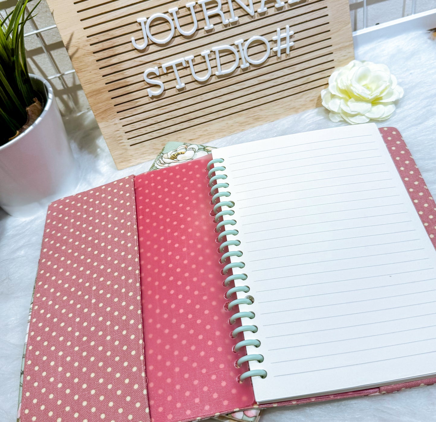 A5 Fabric Notebook - Rose Bloom