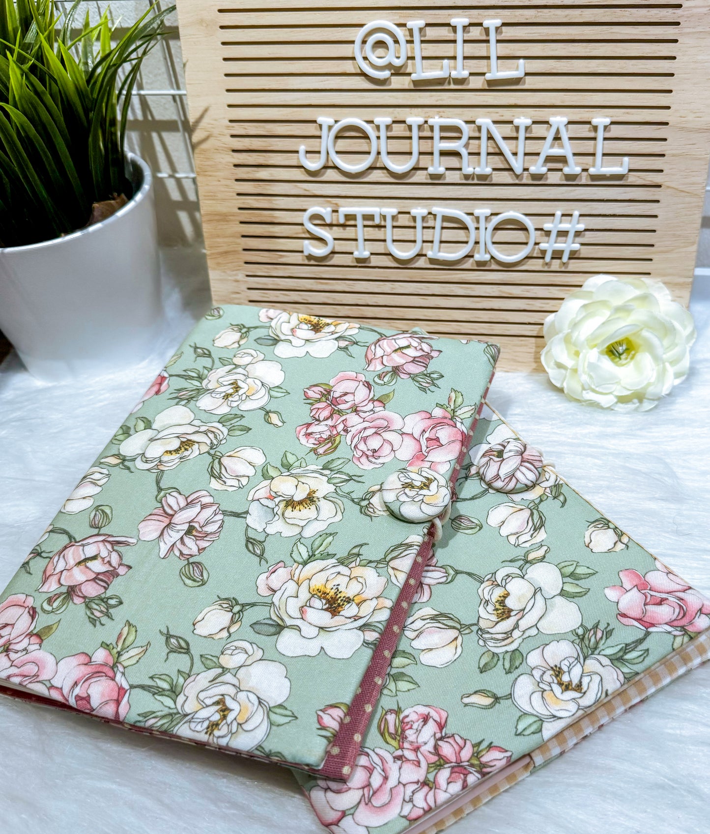 A5 Fabric Notebook - Rose Bloom