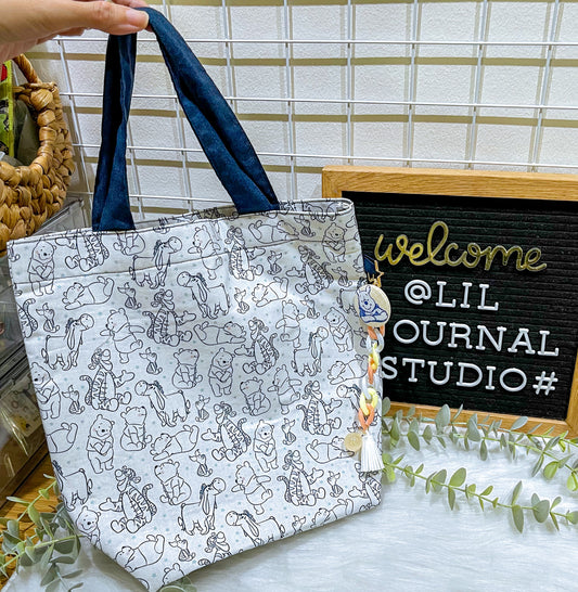 Denim Fun Pooh Tote