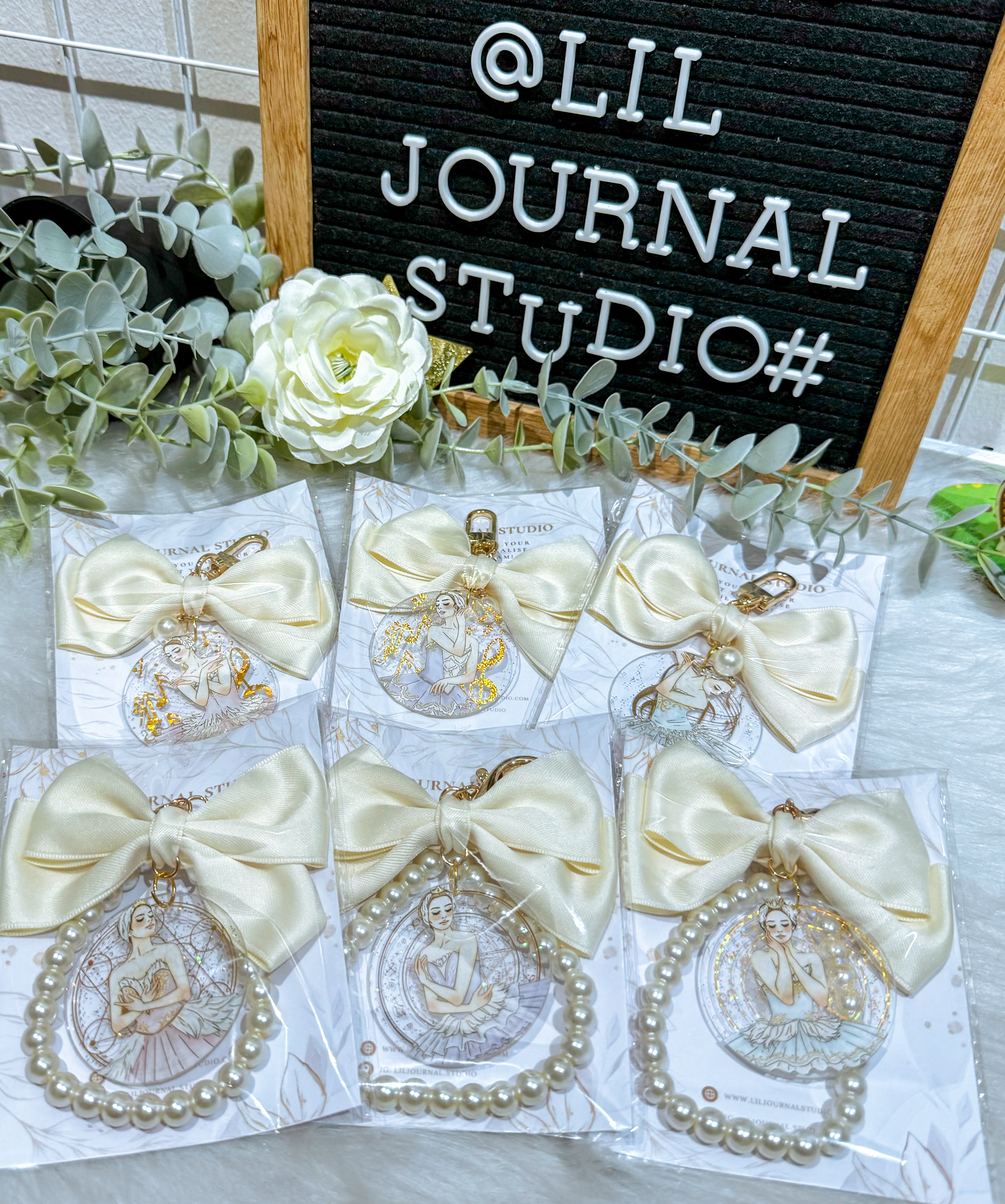 Callerina Key Key Charms - Big Bow Elegant Ballerinas โ liljournalstudio